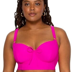 *NWT - SMART & SEXY FUSHIA SWIMSUIT TOP (sz 34DDD)